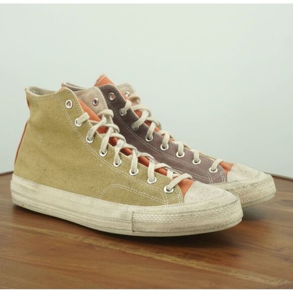 Converse Mens Chuck 70 Renew Tri Panel Sneakers Hi Top Green Purple Canvas 13 - Picture 1 of 9